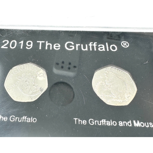 399 - 2019 the Gruffalo & the gruffalo and mouse 50p coins cased