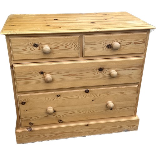 308 - 2 over 2 pine chest of drawers 32 inches tall 36 inches wide 18 inches depth