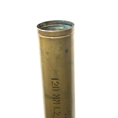 143 - Large Military brass shell case 120ml approx measures 79 cm high