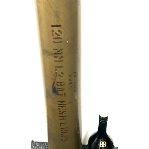 143 - Large Military brass shell case 120ml approx measures 79 cm high