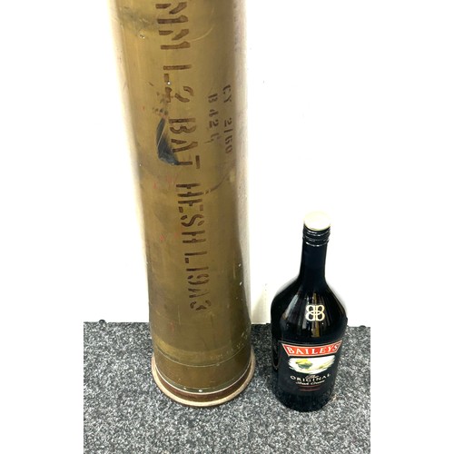 143 - Large Military brass shell case 120ml approx measures 79 cm high