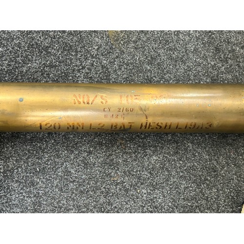 143 - Large Military brass shell case 120ml approx measures 79 cm high