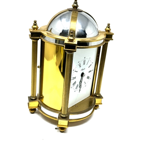 382 - Vintage Brass ANGELUS chiming  Mechanical Wind Up Clock the clock is ticking and does chime on hour ... 