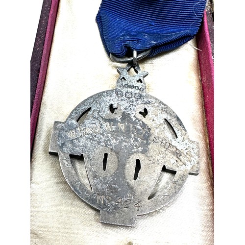 412A - Hallmarked Silver Cased Masonic 1914-1918 Hallstone Jewel