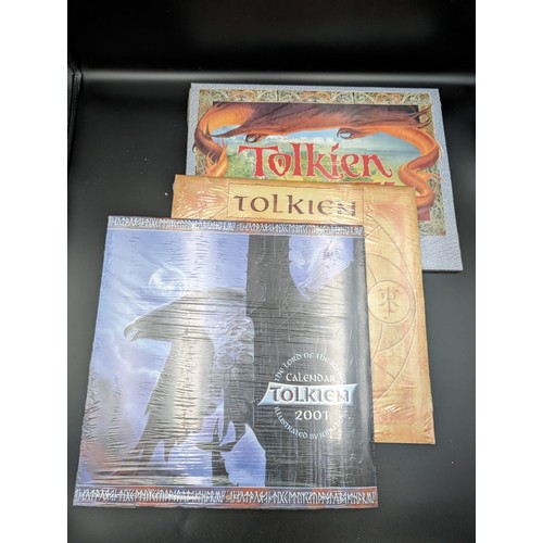 106 - Sealed Tolkien calendars (1997, 1999, 2001) with Alan Lee and John Howe illustrations. Elevate your ... 