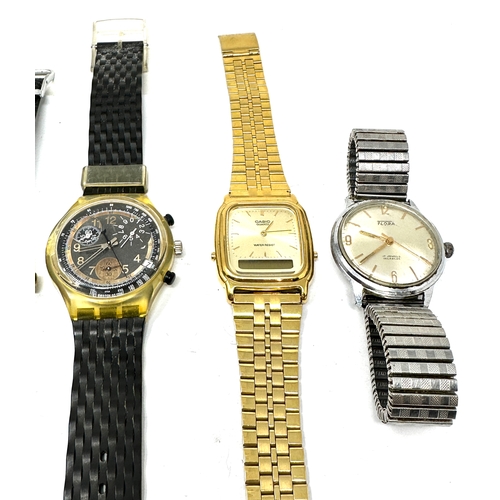 339 - selection of vintage gents wristwatches inc quartz & manual wind glaco services swatch casio flora &... 