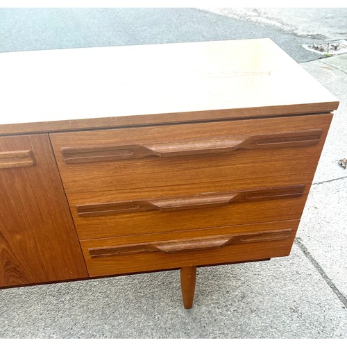 331 - Three drawer three door long teak sideboard 1960's/70's measures approx 29 inches high by 78 inches ... 