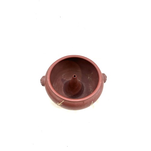 532 - Oriental clay pot, measures approximately 6 inches tall 10 inches diameter