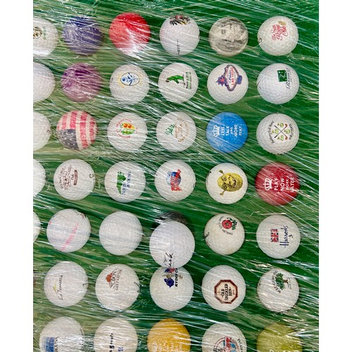 154 - 60 Mounted collectors golf balls consisting of 6 US Open golf balls, 7 US Open ball markers and 1 Ca... 