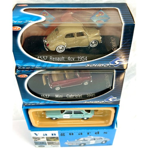 82 - Selection 3 boxed collector car models to include Solido 1537 Mini Cabrilet 1995, Solido 4537 Renaul... 