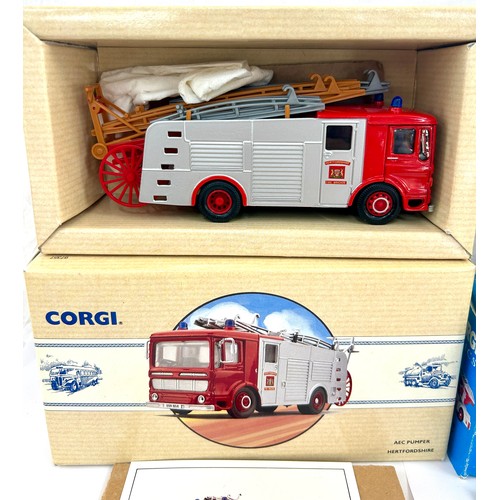 76 - Boxed Corgi Classic west Yorkshire FB AEC turntable ladder 22001, Corgi AEC Pumper Hertfordshire