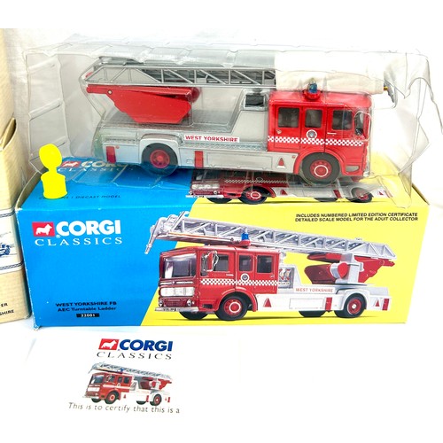 76 - Boxed Corgi Classic west Yorkshire FB AEC turntable ladder 22001, Corgi AEC Pumper Hertfordshire