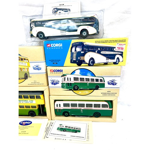 97 - Selection 3 boxed Corgi Classics to include eastern Michigan Yellow Coach 743 no 53903, Weymann Sing... 