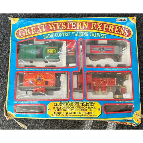 138 - Great Western express radio control talking train set in original box, with track untested