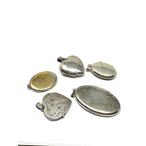 295 - Five vintage silver lockets (37g)