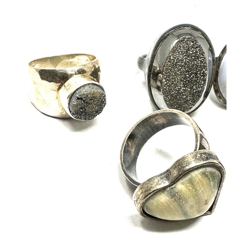 287 - Five silver statement stone set rings (46g)