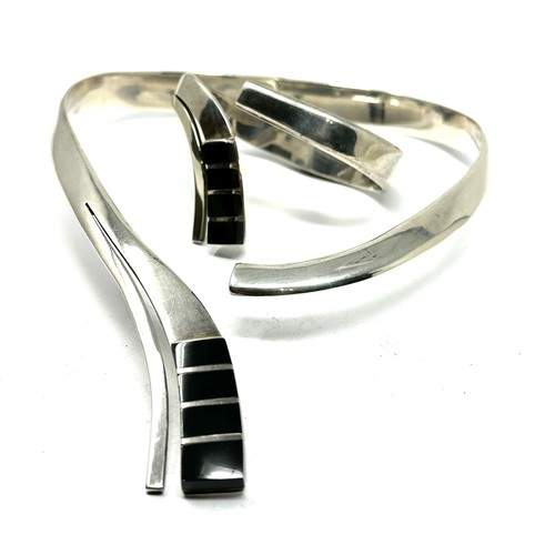 323 - A statement signed Mexico silver torque and bangle set (171g)