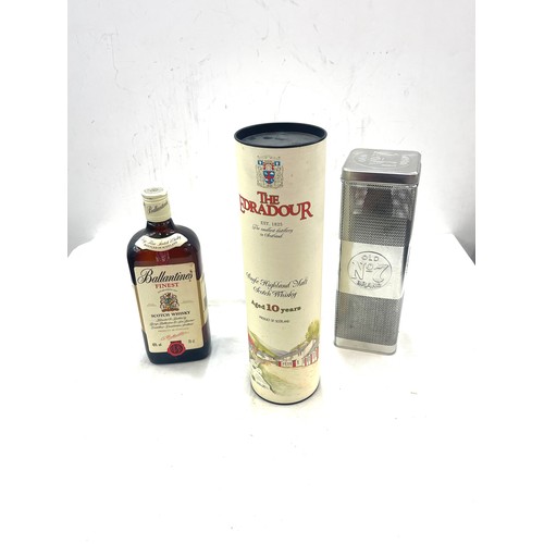 558 - Selection of Sealed whiskeys includes Old no 7, The Edradour, Ballantines finest etc