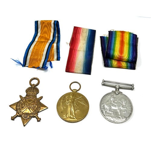 354 - WW.I 1914-15 Star Trio. & Original Ribbons Named. 20588 Pte. W. Edwards S. Lancs