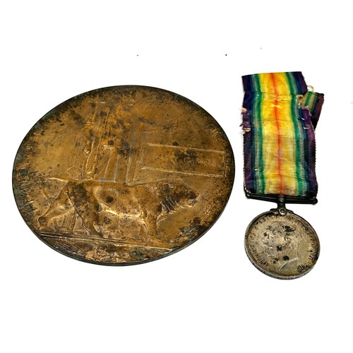 369 - WW1 Death Plaque & War Medal. Plaque Named Harry Garner. Medal 3346 A. Cpl. H. G