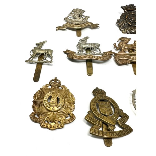 375 - 10 x Military Cap Badges Inc. Royal Berkshire - Royal Warwickshire - West Riding