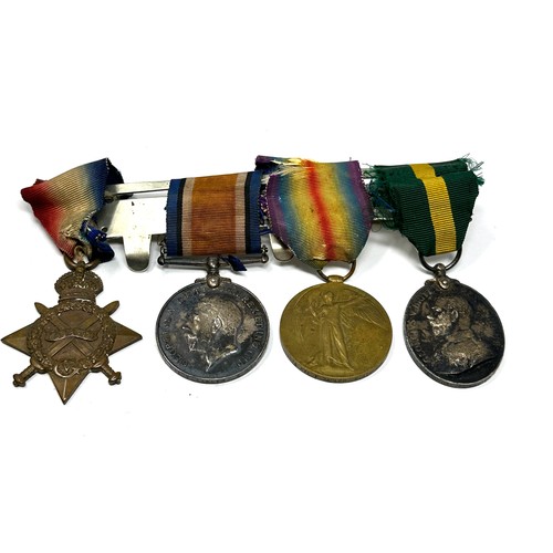 360 - WW.I Mounted 1914-15 Star Trio - Territorial Medal Group. Trio Named. 1514 Pte.