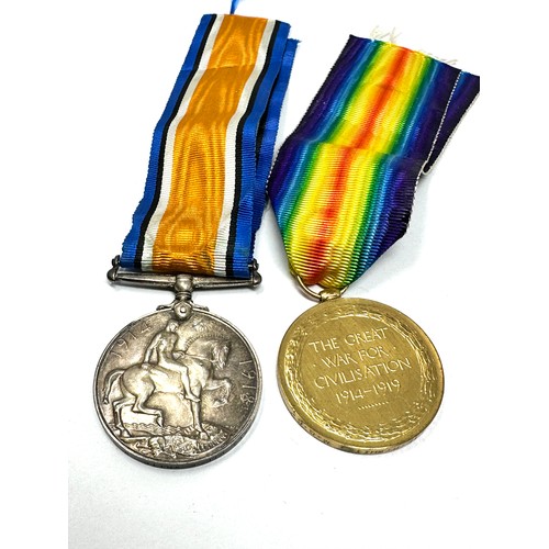 352 - WW.I Medal Pair & Original Ribbons. Named. 97513 Pte. R. White. M.G.C