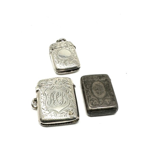 64 - 3 x antique silver vesta cases