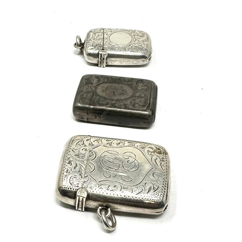 64 - 3 x antique silver vesta cases