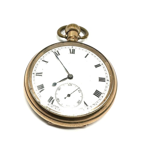 333 - Open Face Rolled Gold Pocket Watch Hand-wind Working