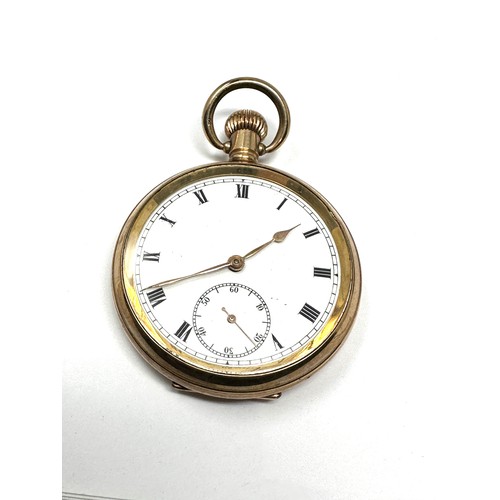 332 - Open Face Rolled Gold Pocket Watch Hand-wind Working