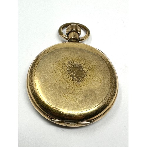 329 - Open Face Rolled Gold Pocket Watch Hand-wind Working