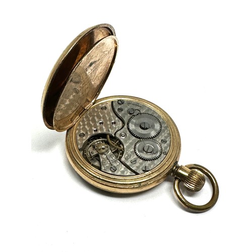 329 - Open Face Rolled Gold Pocket Watch Hand-wind Working