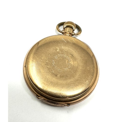 325 - Gents Open Face Rolled Gold Pocket Watch Hand-wind Working