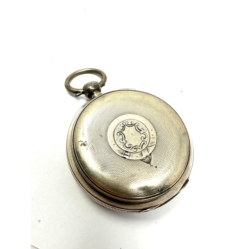 330 - silver open face Pocket Watch Key-wind Working no glass