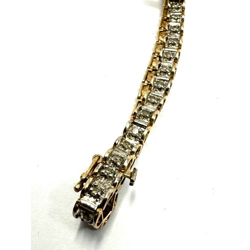 215 - 9ct gold diamond link bracelet (7.2g)