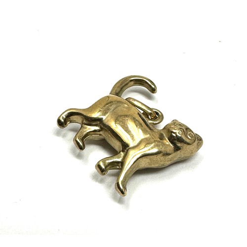 203 - 9ct gold cat pendant (0.6g)