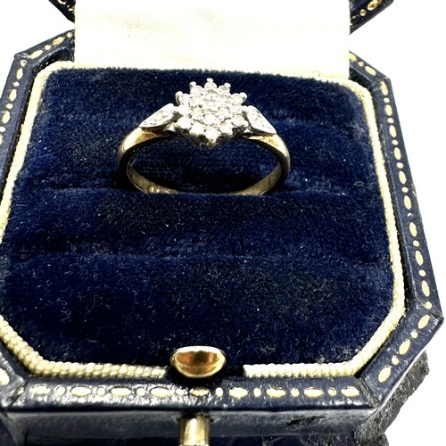 83 - 9ct gold diamond cluster ring (2.1g)