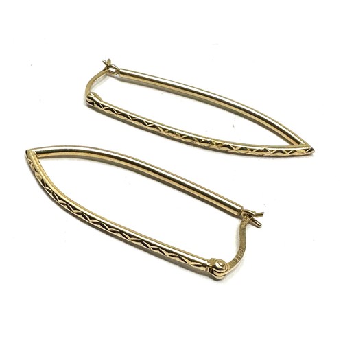 125 - 14ct gold patterned hoop earrings (1.7g)