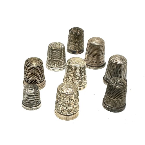 73 - 9 x .925 sterling thimbles inc charles horner etc