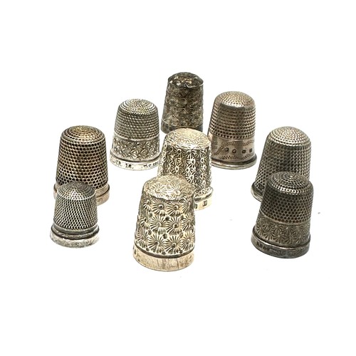 73 - 9 x .925 sterling thimbles inc charles horner etc