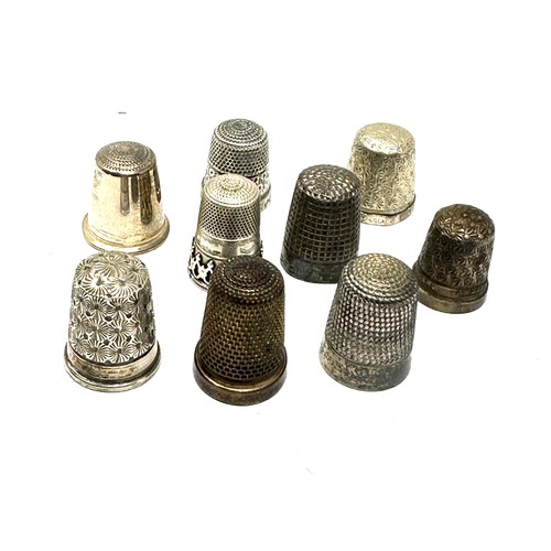 72 - 9 x .925 sterling thimbles inc charles horner etc