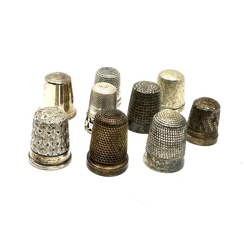 72 - 9 x .925 sterling thimbles inc charles horner etc