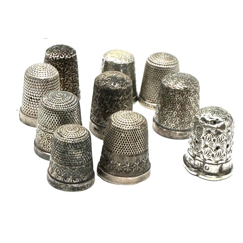 55 - 10 x .925 sterling thimbles inc charles horner etc