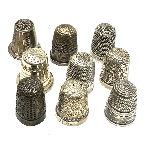 74 - 9 x .925 sterling thimbles inc charles horner etc