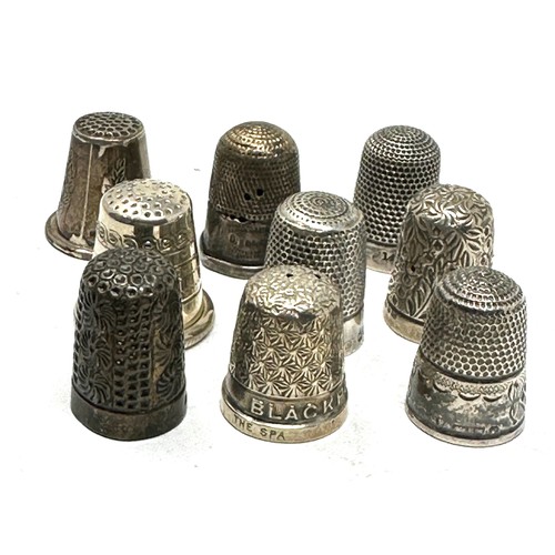 74 - 9 x .925 sterling thimbles inc charles horner etc