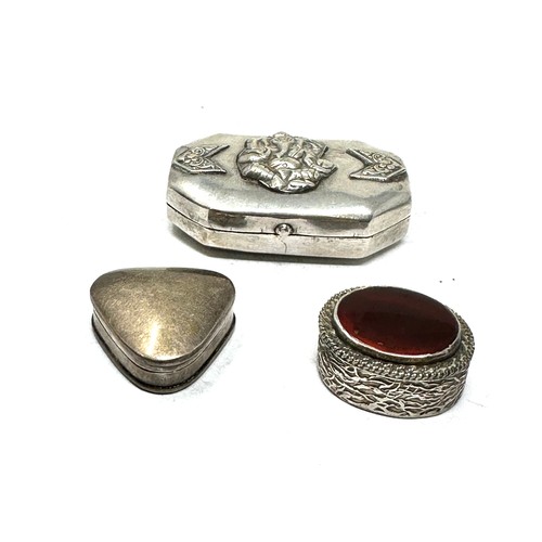 67 - 3 x .800 indian silver & .900 silver pill boxes