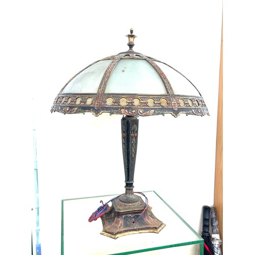 372 - Vintage Tiffany Lamp and shade, damaged, over all height 20 inches by 25 inches