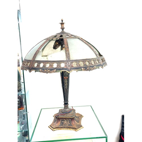 372 - Vintage Tiffany Lamp and shade, damaged, over all height 20 inches by 25 inches