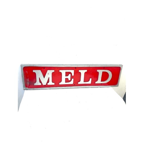 115 - Diesel train Meld sign measures approximately 30 inches by 8 inches